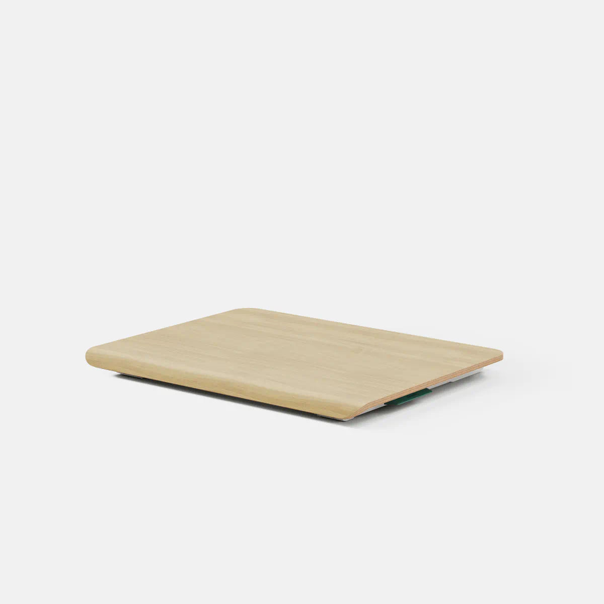 Branch Desk Riser in the Woodgrain finish, shown collapsed without the optional shelf