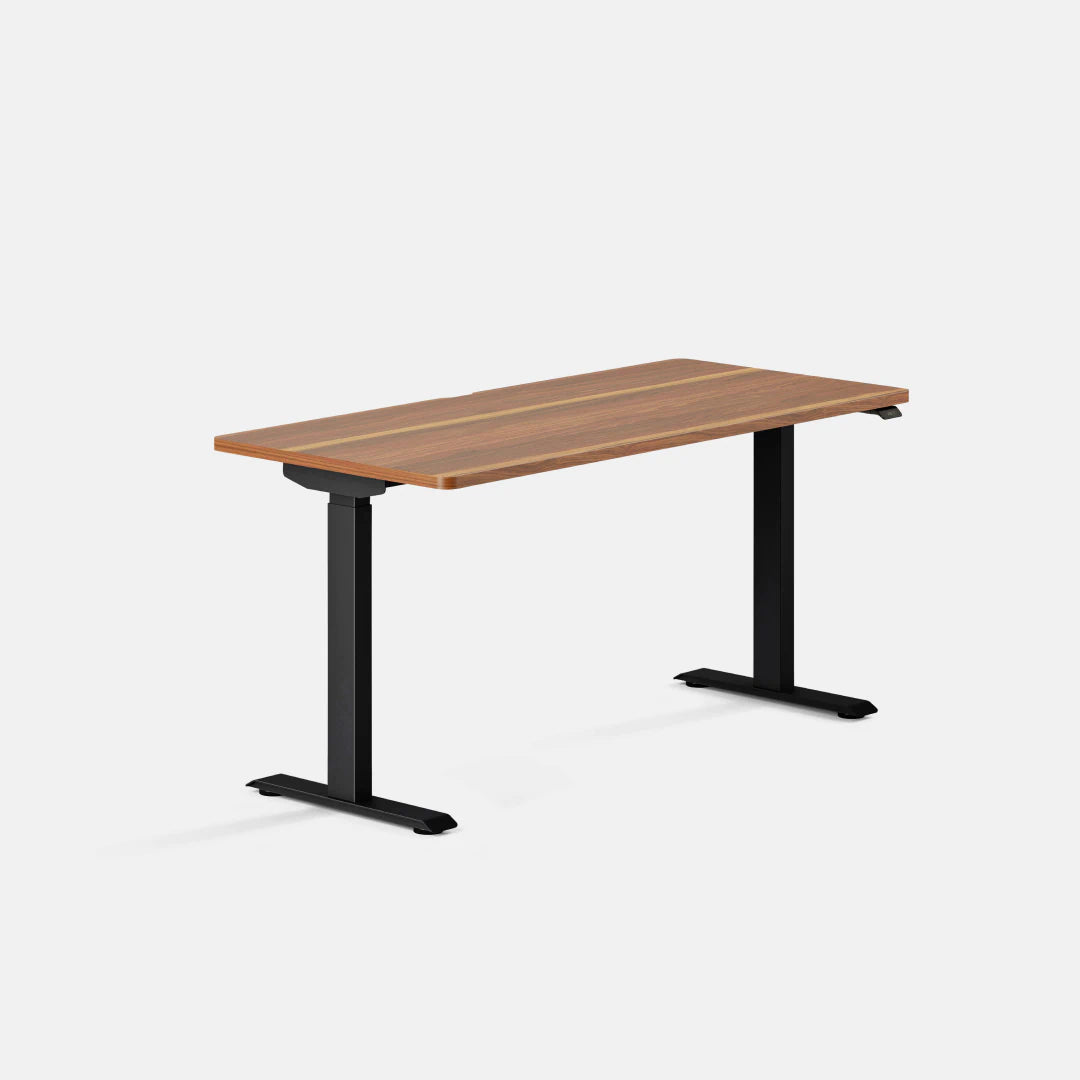 Branch Duo standing desk, Walnut top-color and Black legs; 58 × 27 inches; exact official manufacturer selector view for SKU 10-10-09-86.