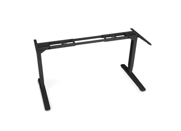 Black UPLIFT V3 C-frame option with standard feet for the PDC013 clearance package; the top, keypad, powered grommet and assembled desk are not shown