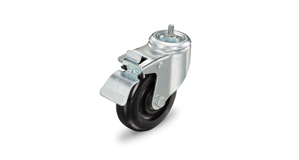 UPLIFT manufacturer option image of one black Heavy Duty caster component with a metal bracket and pedal-like assembly