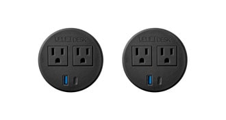 Two black UPLIFT PDC019 Power Grommets with USB shown as separate selector components; no desktop or frame pictured